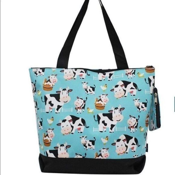 NGIL Cow in Town Canvas Tote Bag - Picture 1 of 4
